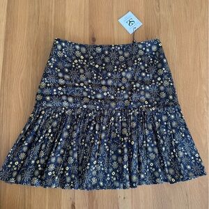 Sandro Black and Gold Patterned Mini Skirt